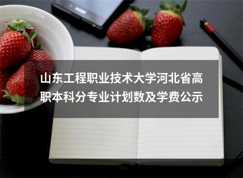 山东工程职业技术大学河北省高职本科分专业计划数及学费公示