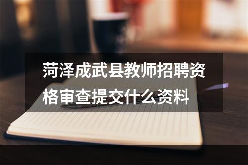 菏泽成武县教师招聘资格审查提交什么资料